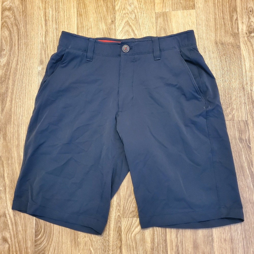 Under Armour Men's Navy Blue Golf Shorts Size 32‎ Flat Front Athletic